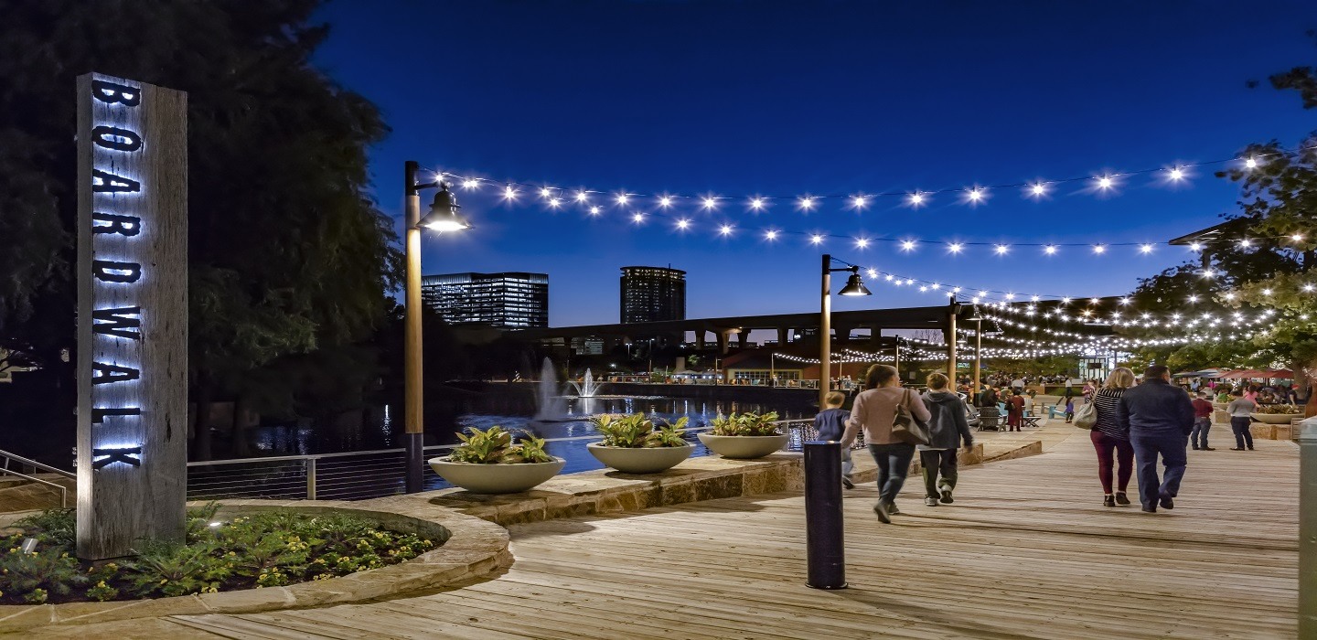 boardwalk at night in plano texas