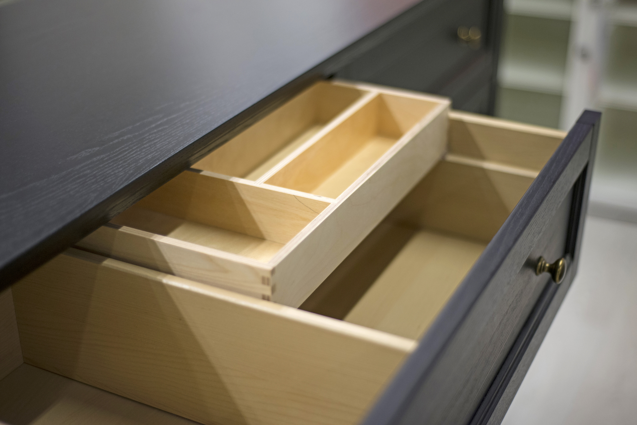 empty wood drawers